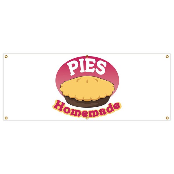 Pies Homemade Banner Heavy Duty 13 Oz Vinyl with Grommets Single Sided